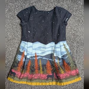 OshKosh B'gosh Scenic Print Dress - Black, Blue, Orange